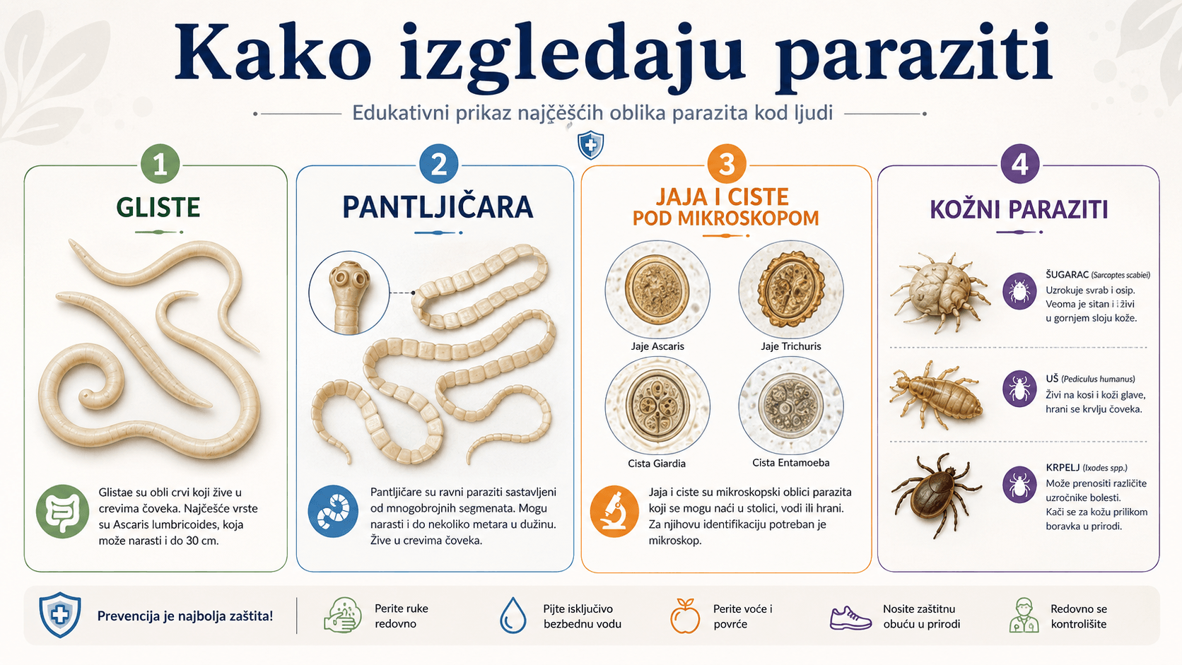 Kako izgledaju paraziti u stolici i na koži: slike i primeri