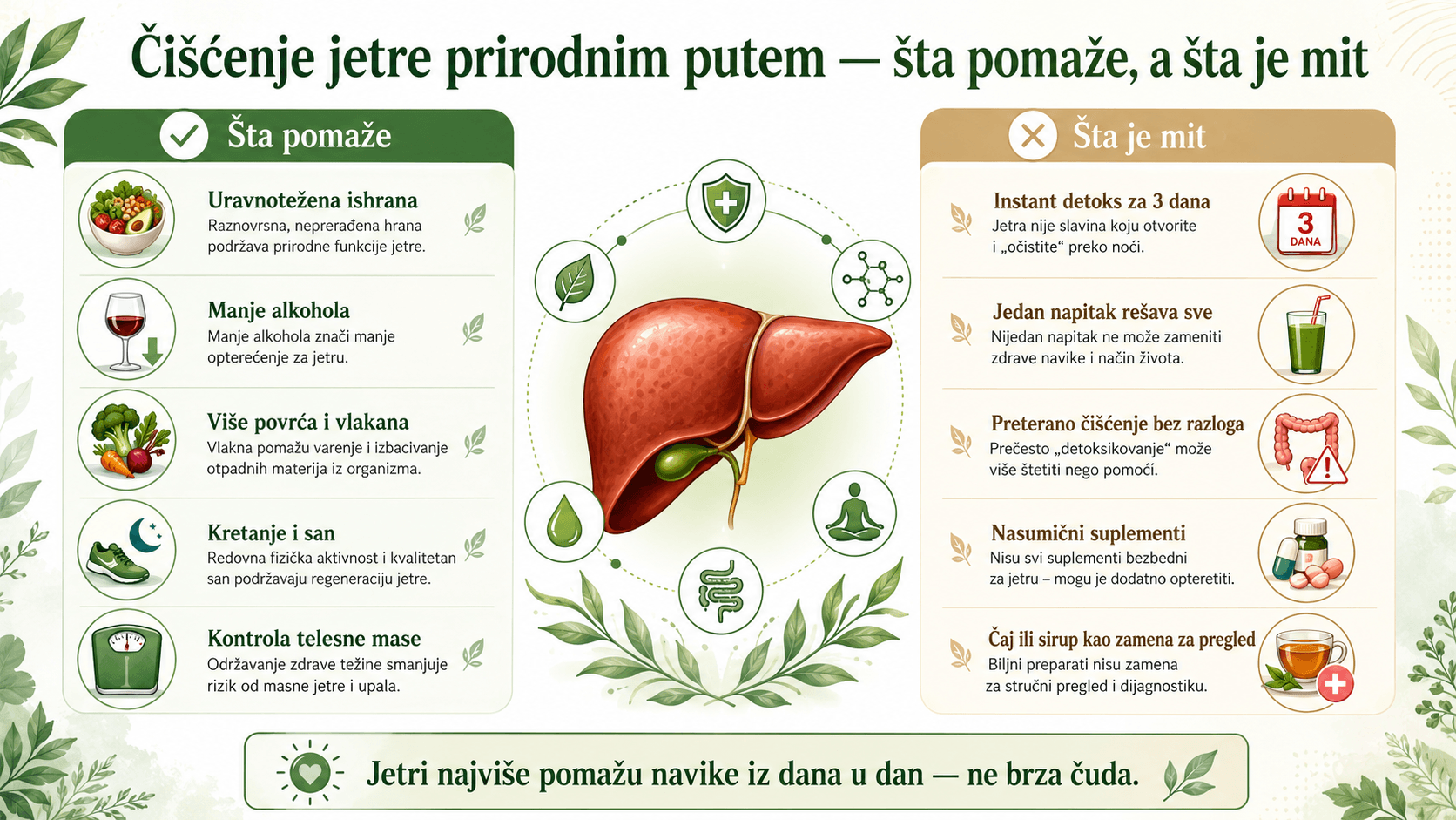 Čišćenje jetre prirodnim putem šta pomaže a šta je mit