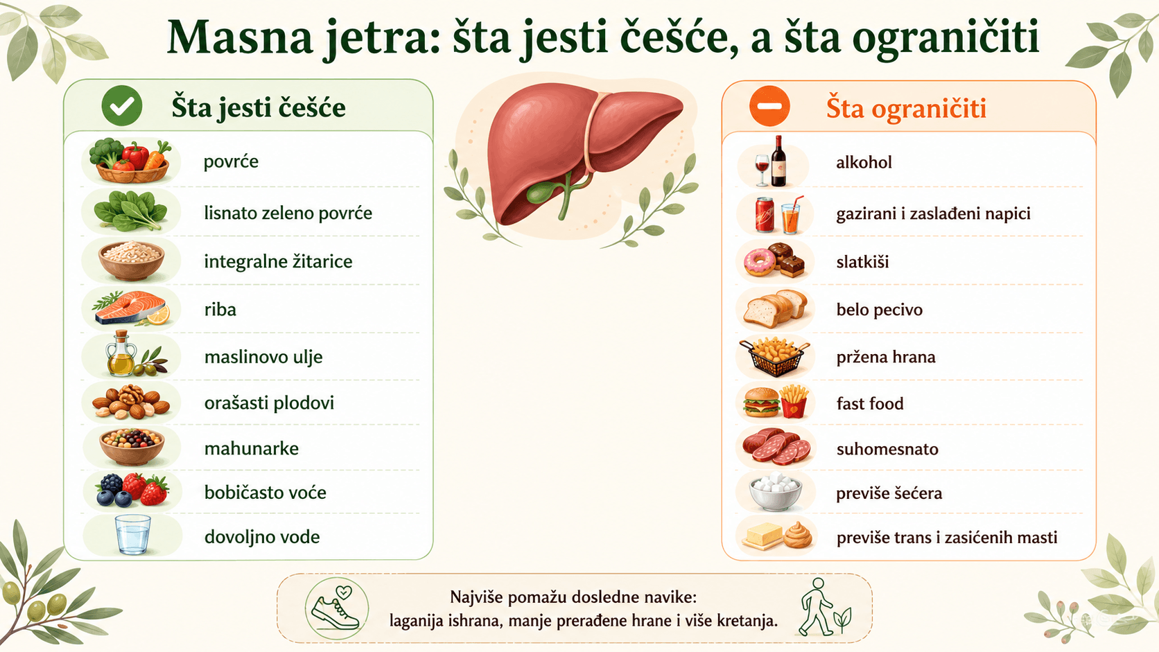 Masna jetra šta jesti namirnice ishrana i šta izbegavati